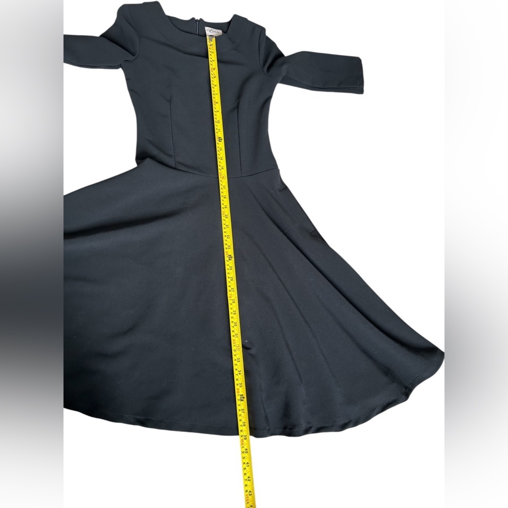 Think chic Midi Black asymmetrical Dress 3/4 sleeve
functional pockets XS - Picture 12 of 14